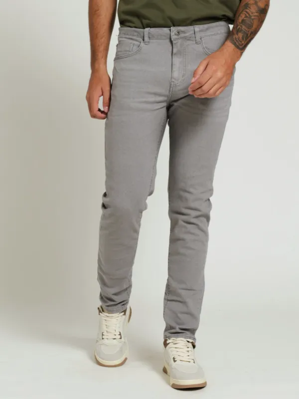 Worn In Skinny Denim Jean - Grey sold by Edgars