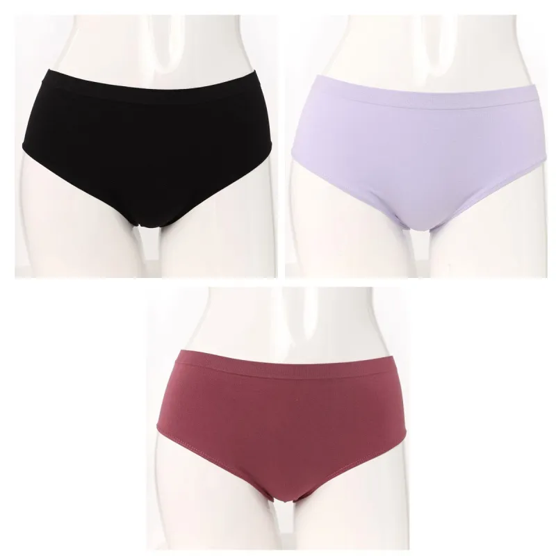 Ladies 3 Pack Cheeky Boyleg - Berry sold by Edgars