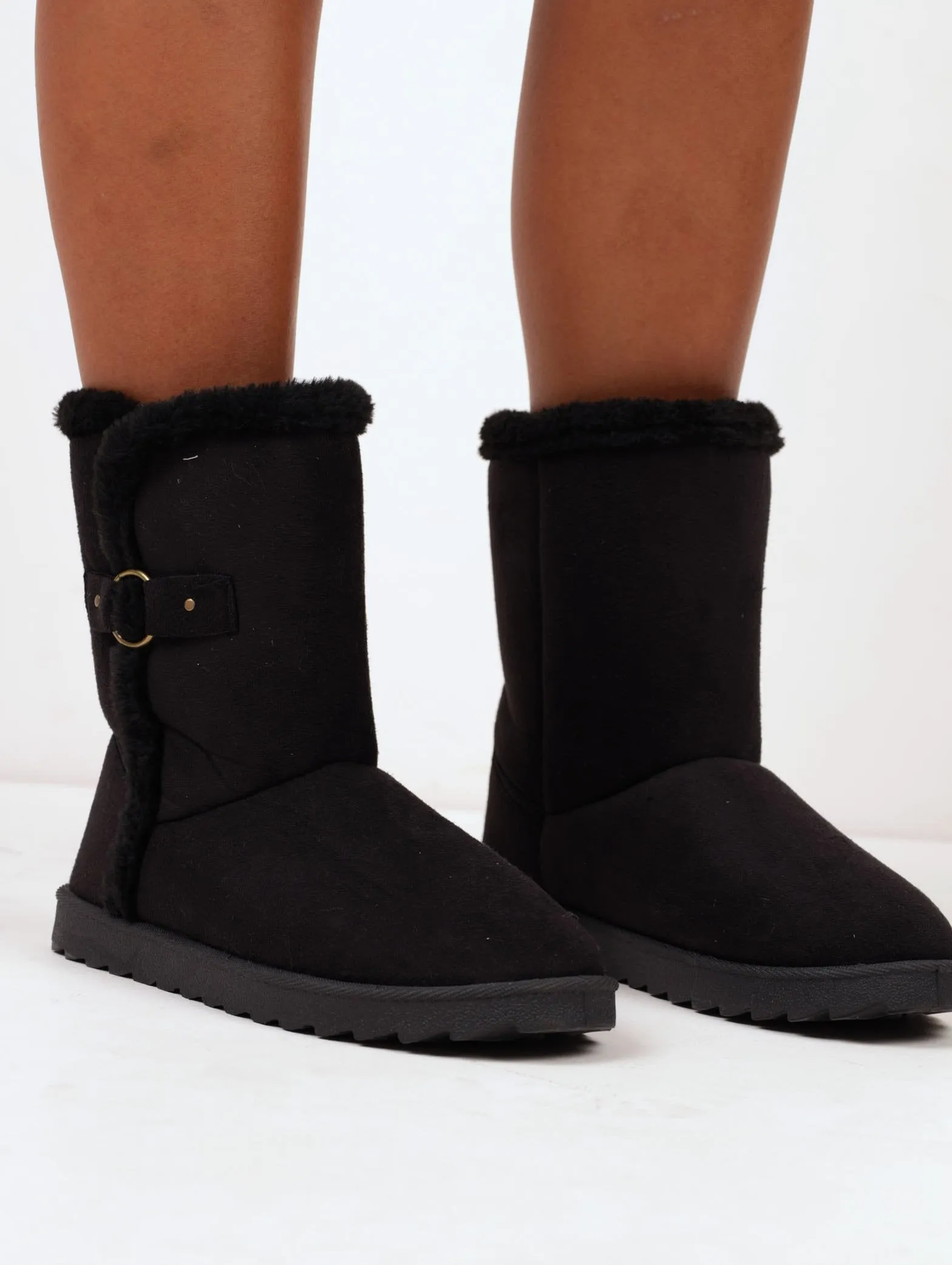 Ladies Fur Snow boot - Black sold by Edgars