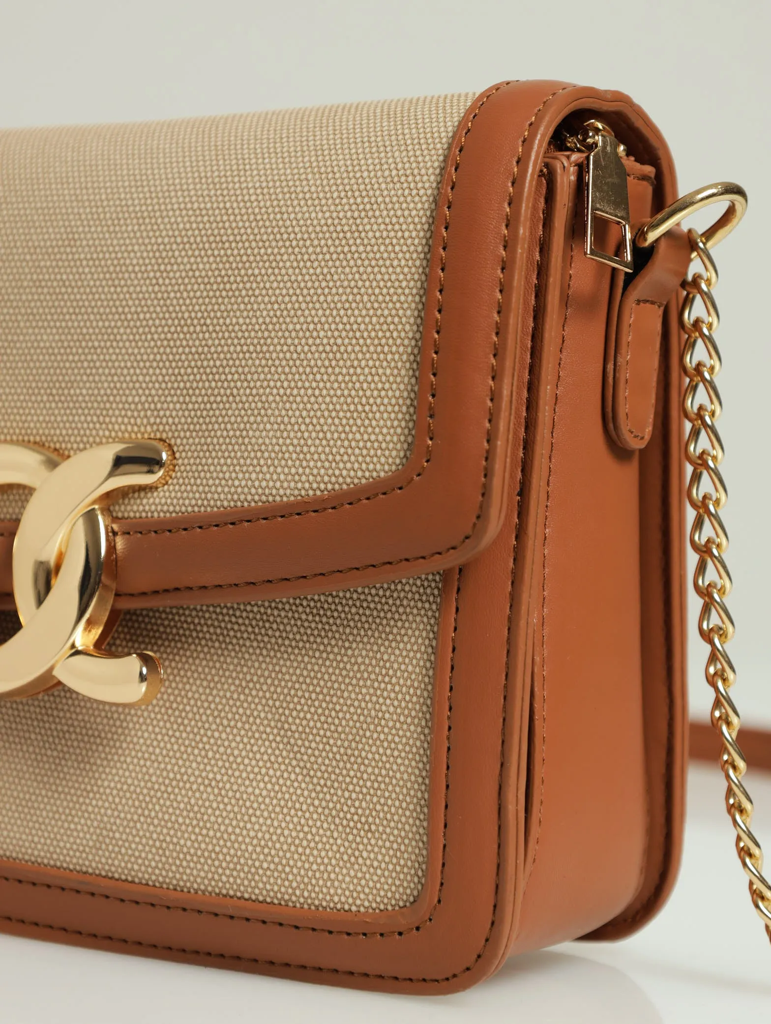 Canvas Front Clasp Satchel - Tan sold by Edgars product image thumbnail 3