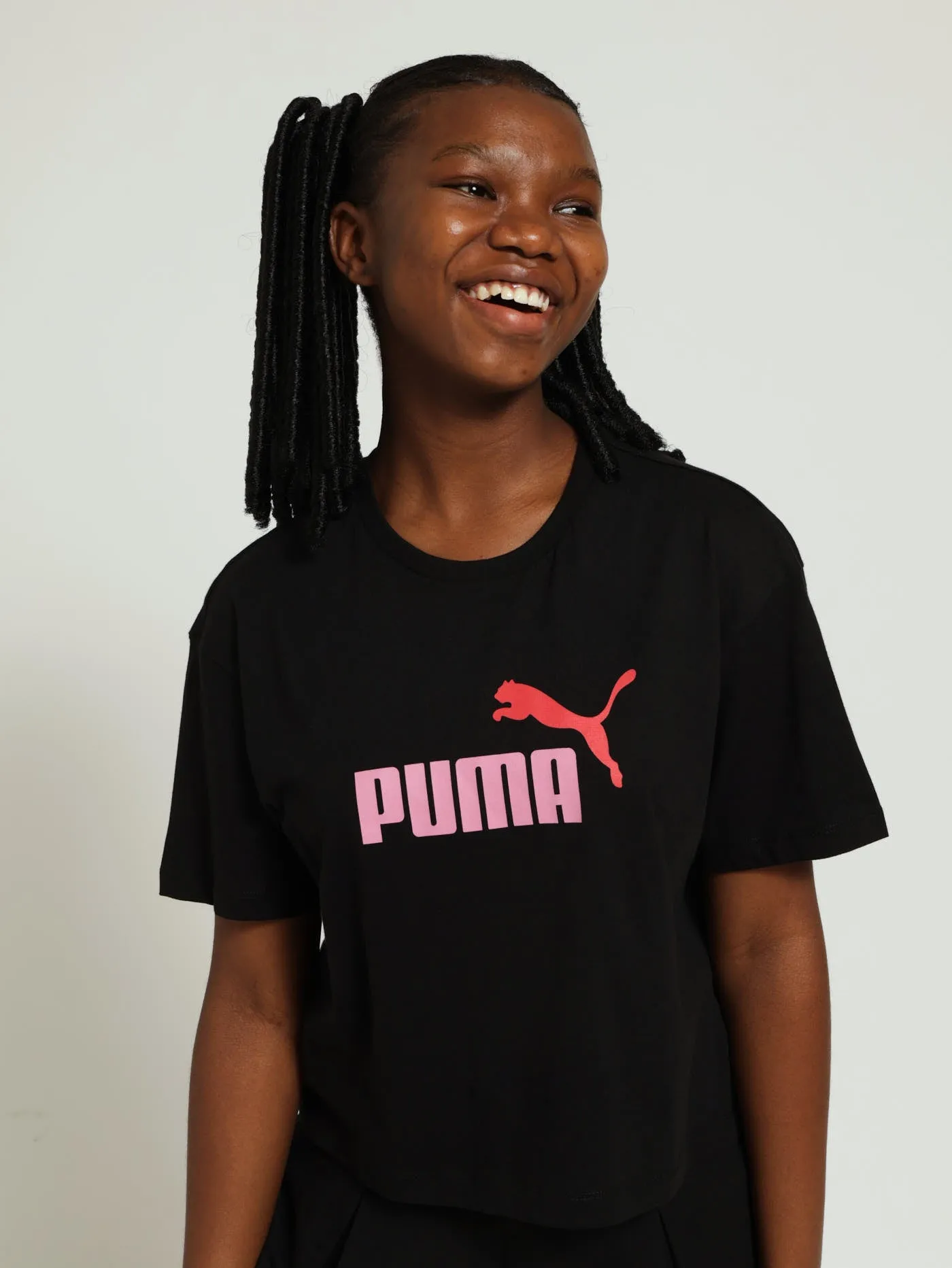 Girls Logo Cropped Tee - Black sold by Edgars