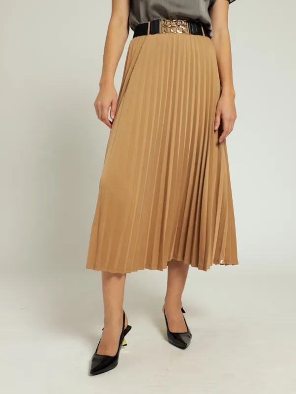 Ditsy Belted Skirt - Honey sold by Edgars