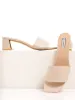 Ladies Square Toe Push In Heel - Oatmeal sold by Edgars