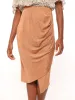 Ladies Draped Mock Wrap Skirt - Bronze sold by Edgars