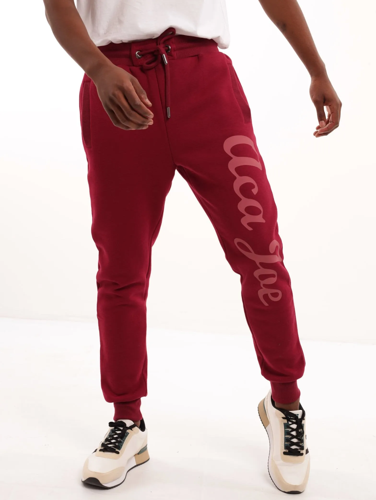 Men's Tonal Side Print Fleece Pant - Maroon sold by Edgars