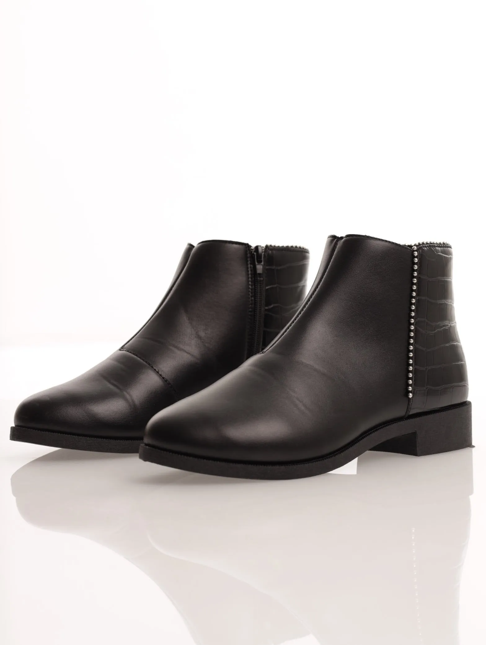 Ladies Stud Detail Ankle Boot - Black sold by Edgars