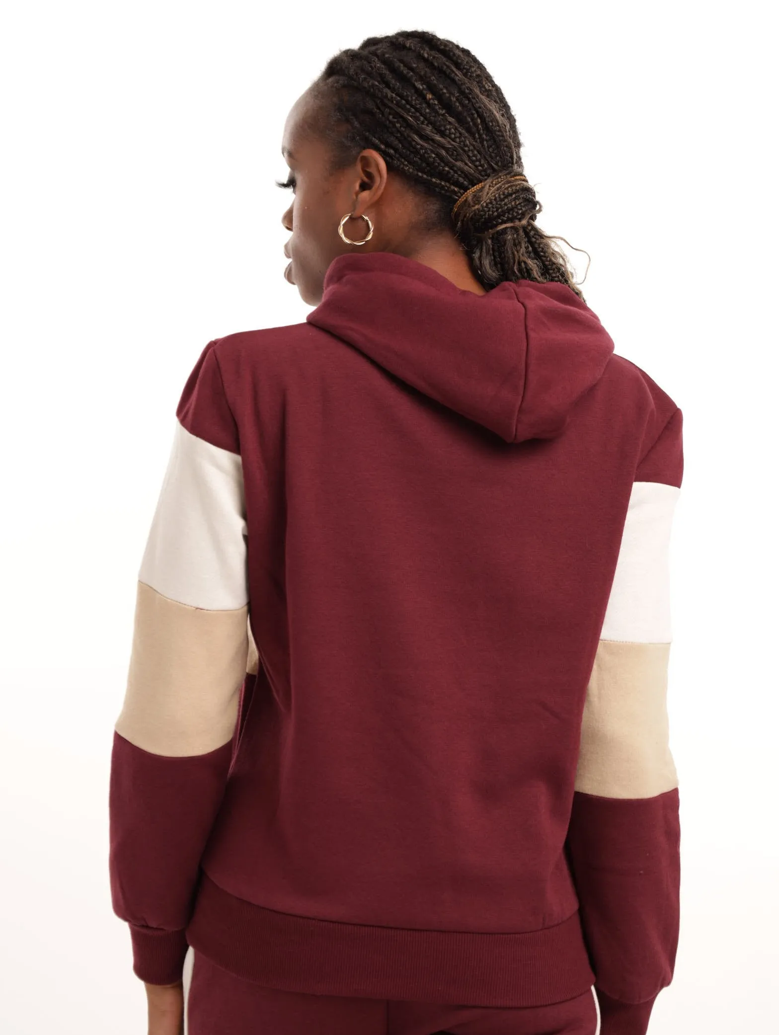 Ladies Straight Colourblock Hooded Track Top - Burgundy sold by Edgars product image thumbnail 3