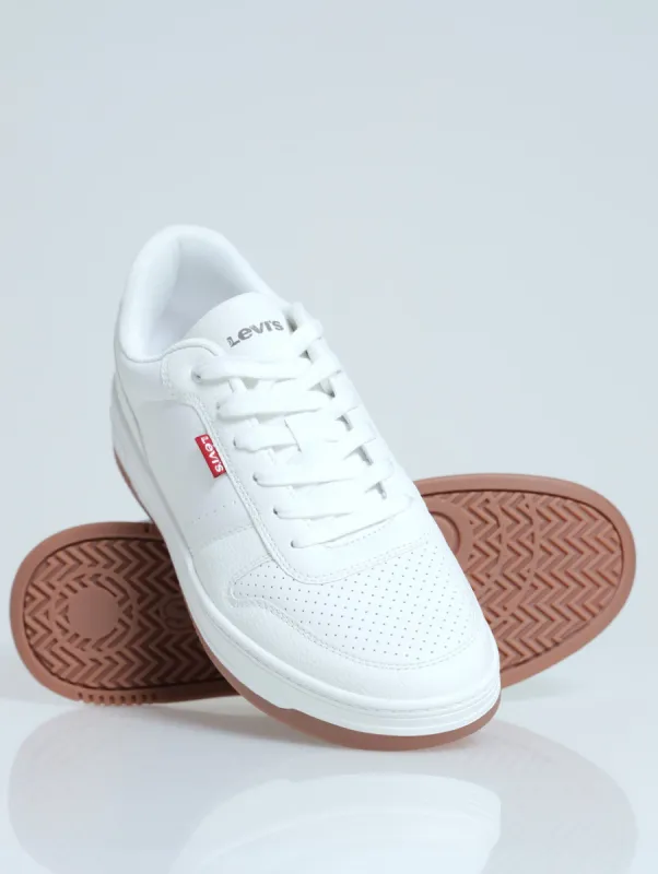 Drive Perforated Panel Lace Up Sneaker - White made by Levi's