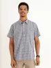 Men's Small Checked Formal Shirt - Navy sold by Edgars