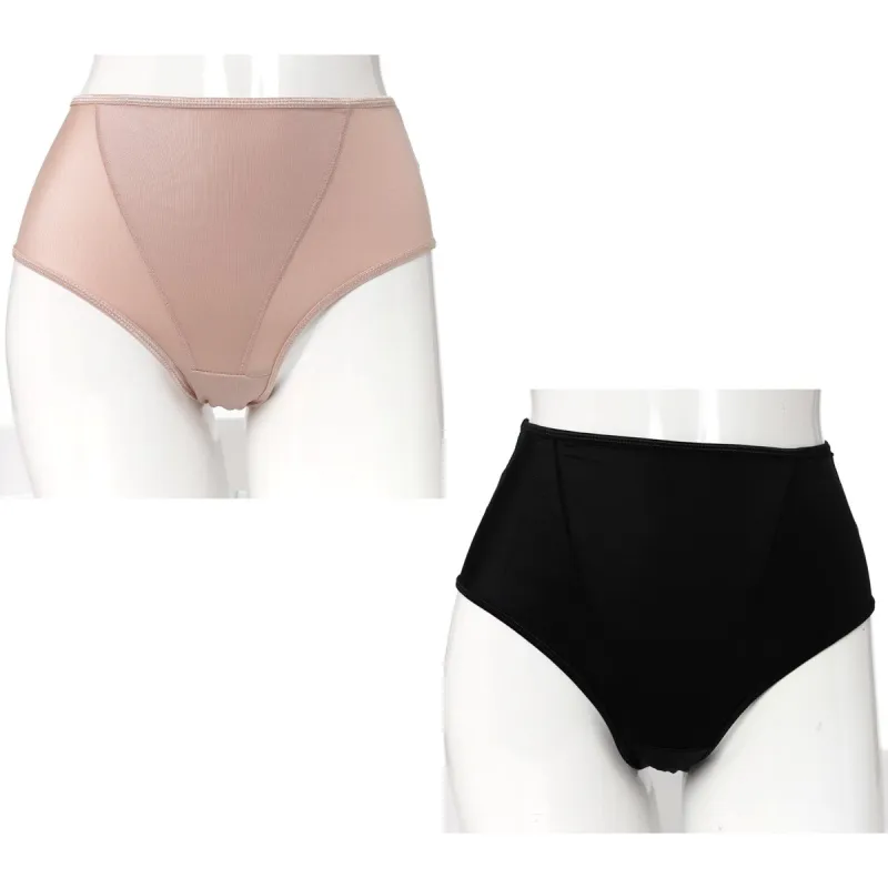 Ladies 2 Pack Shiny Full Brief Panty - White/Black sold by Edgars