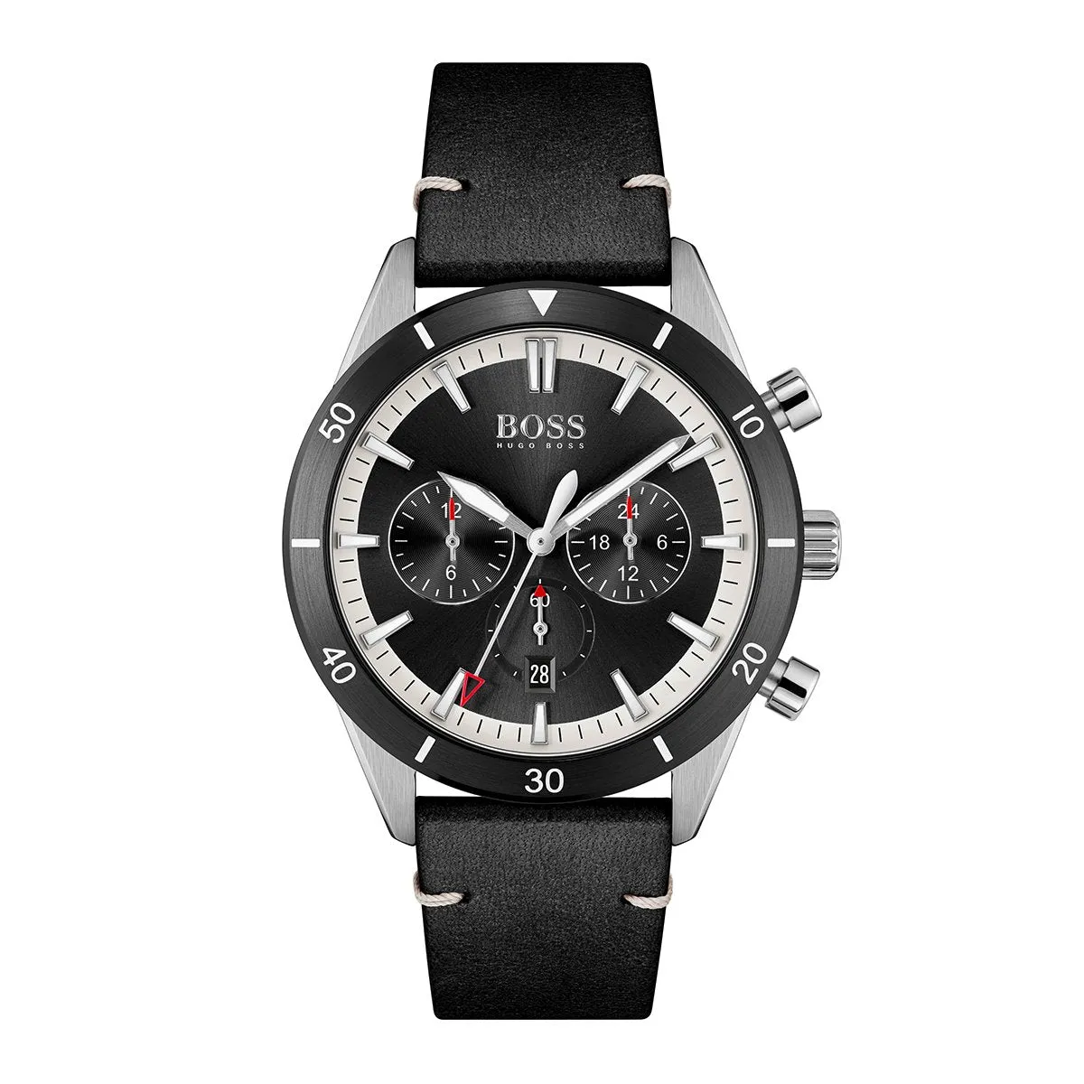 Santiago 44Mm Watch With Dual Time Stainless Steal Case And Black Dial sold by Edgars