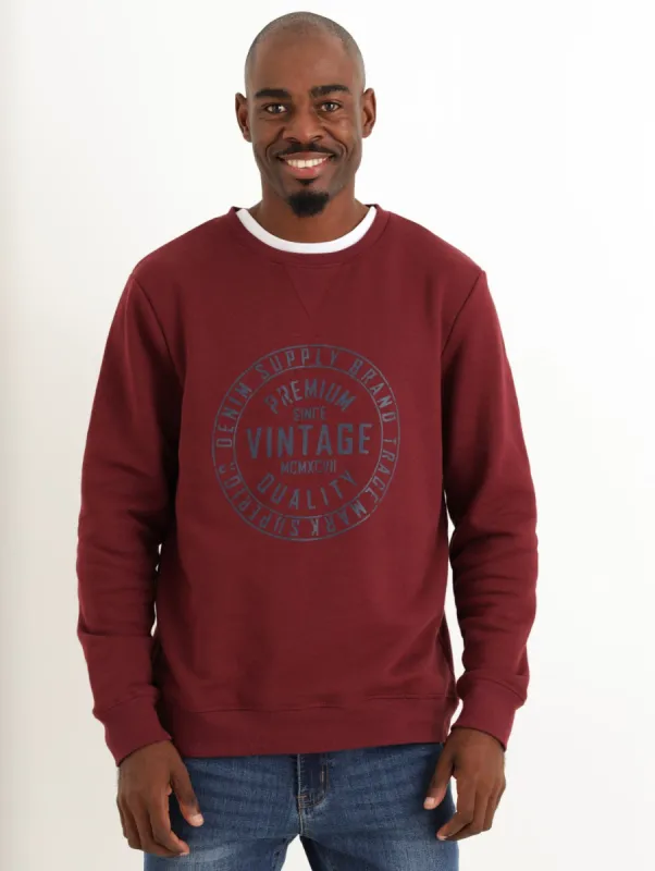 Men's Premium Quality Crew Top - Red sold by Edgars