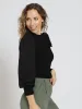 Kitty Bow Shimmer Combo Blouse - Black sold by Edgars