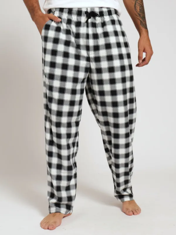 Check Butterfleece Pants - Black/White sold by Edgars