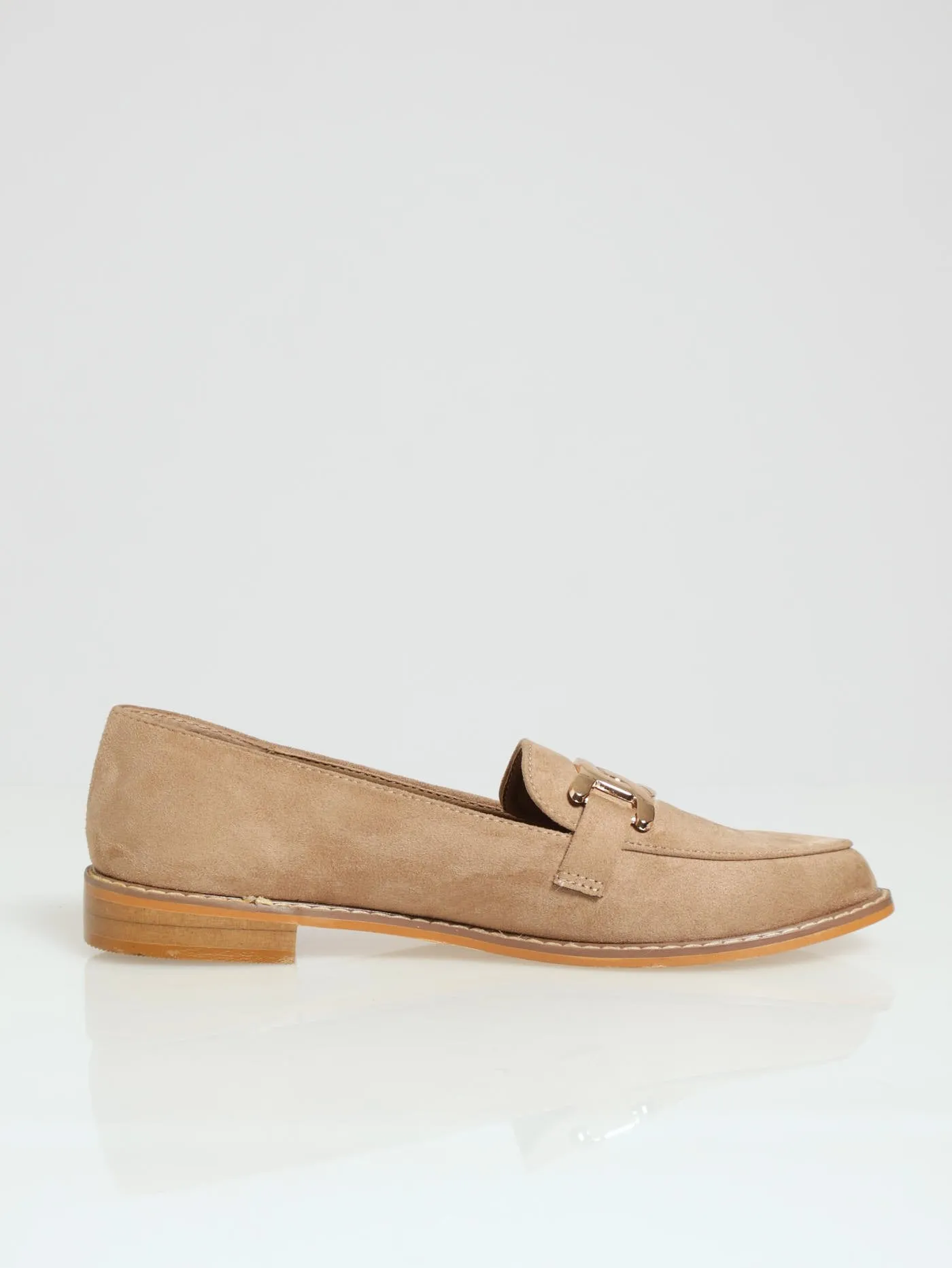 Microfibre Loafer With Flat Gold Trim - Taupe sold by Edgars product image thumbnail 2
