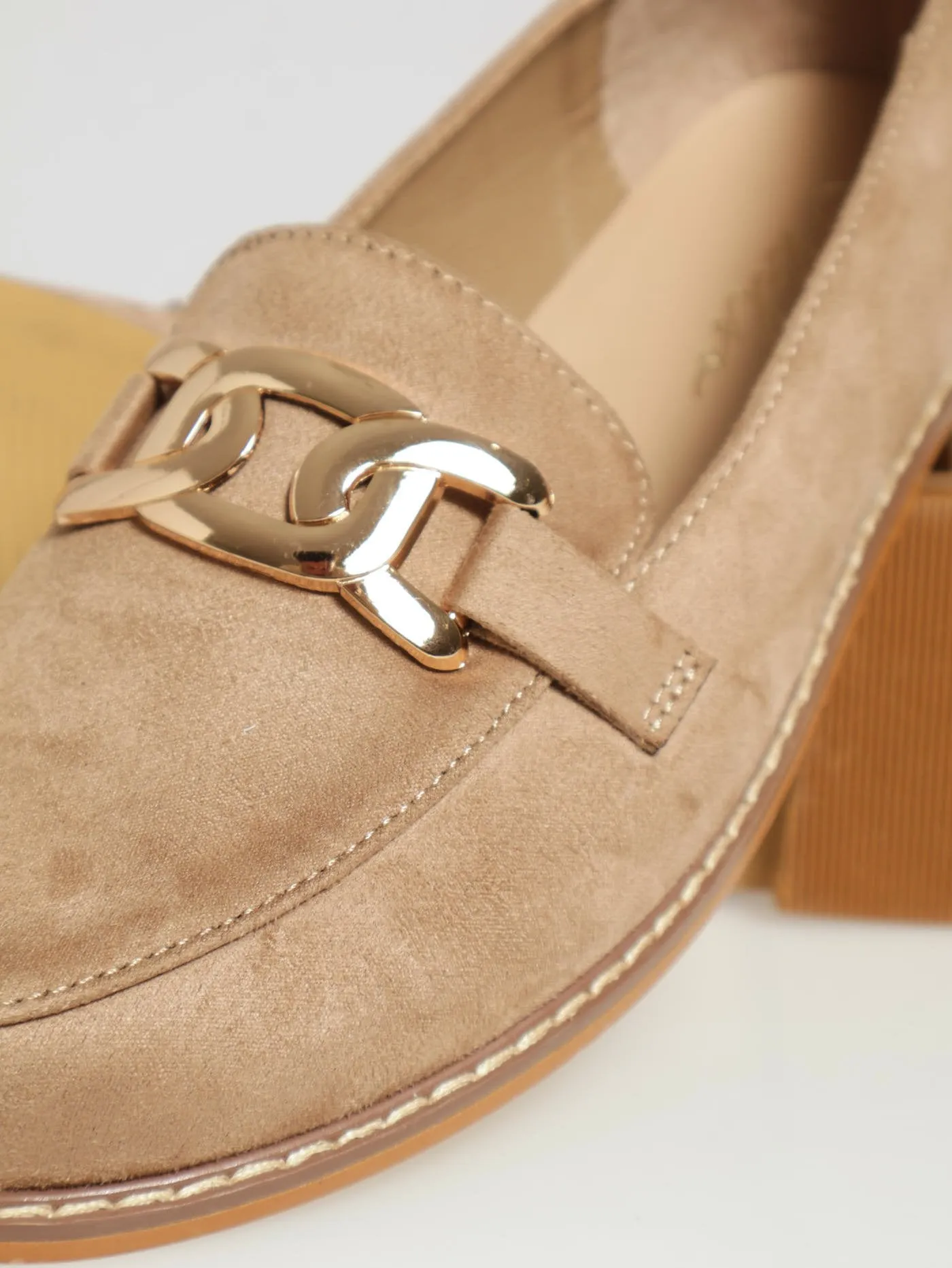 Microfibre Loafer With Flat Gold Trim - Taupe sold by Edgars product image thumbnail 4
