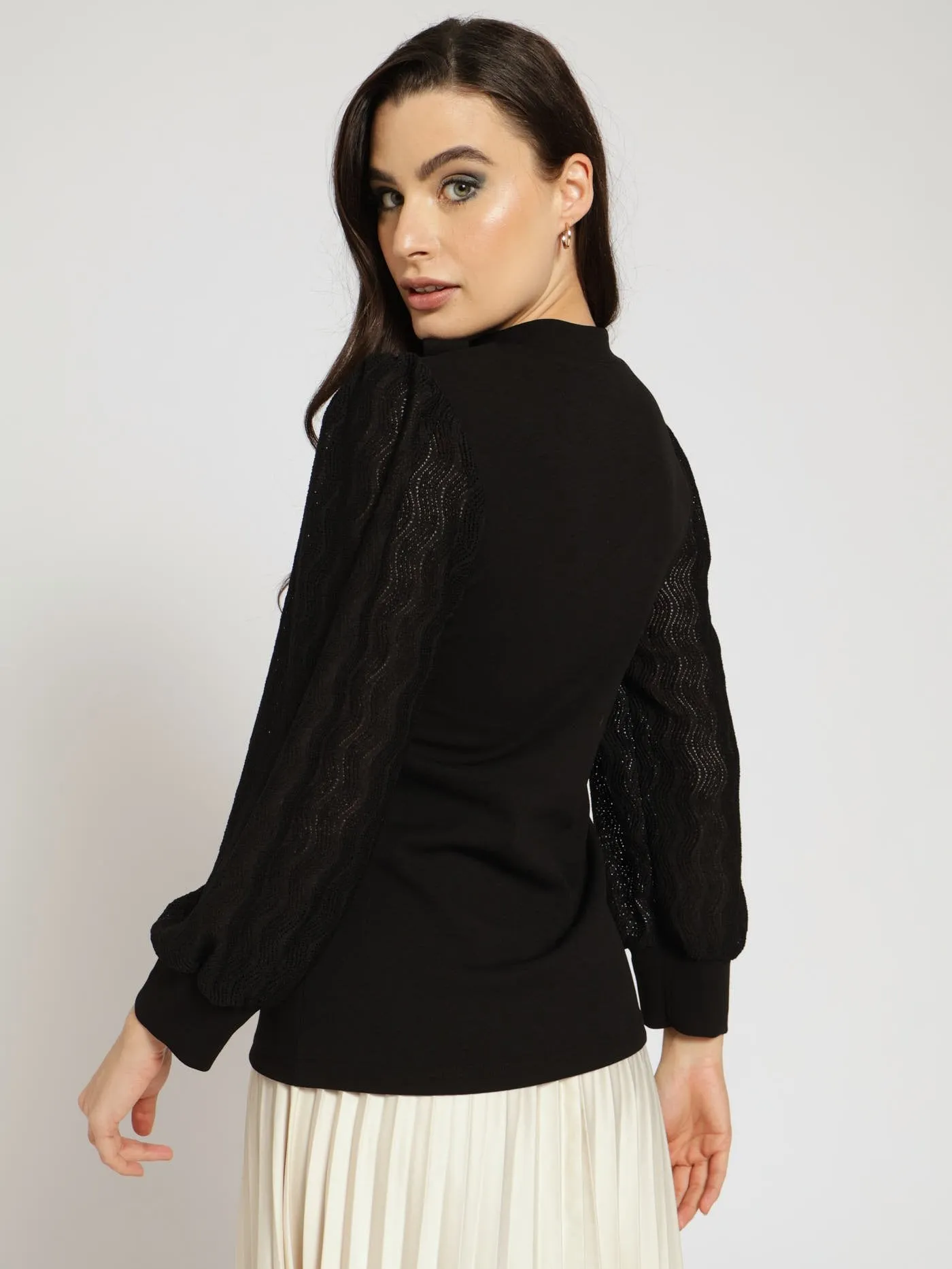 Kitty Bow Combo Blouse - Black sold by Edgars product image thumbnail 3