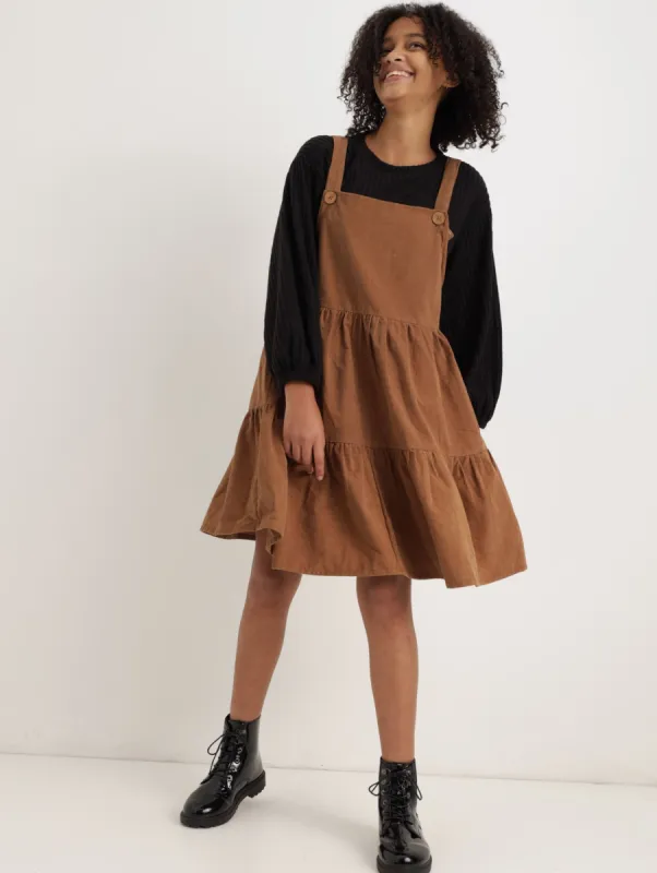 Girls Corduroy Dress - Stone sold by Edgars
