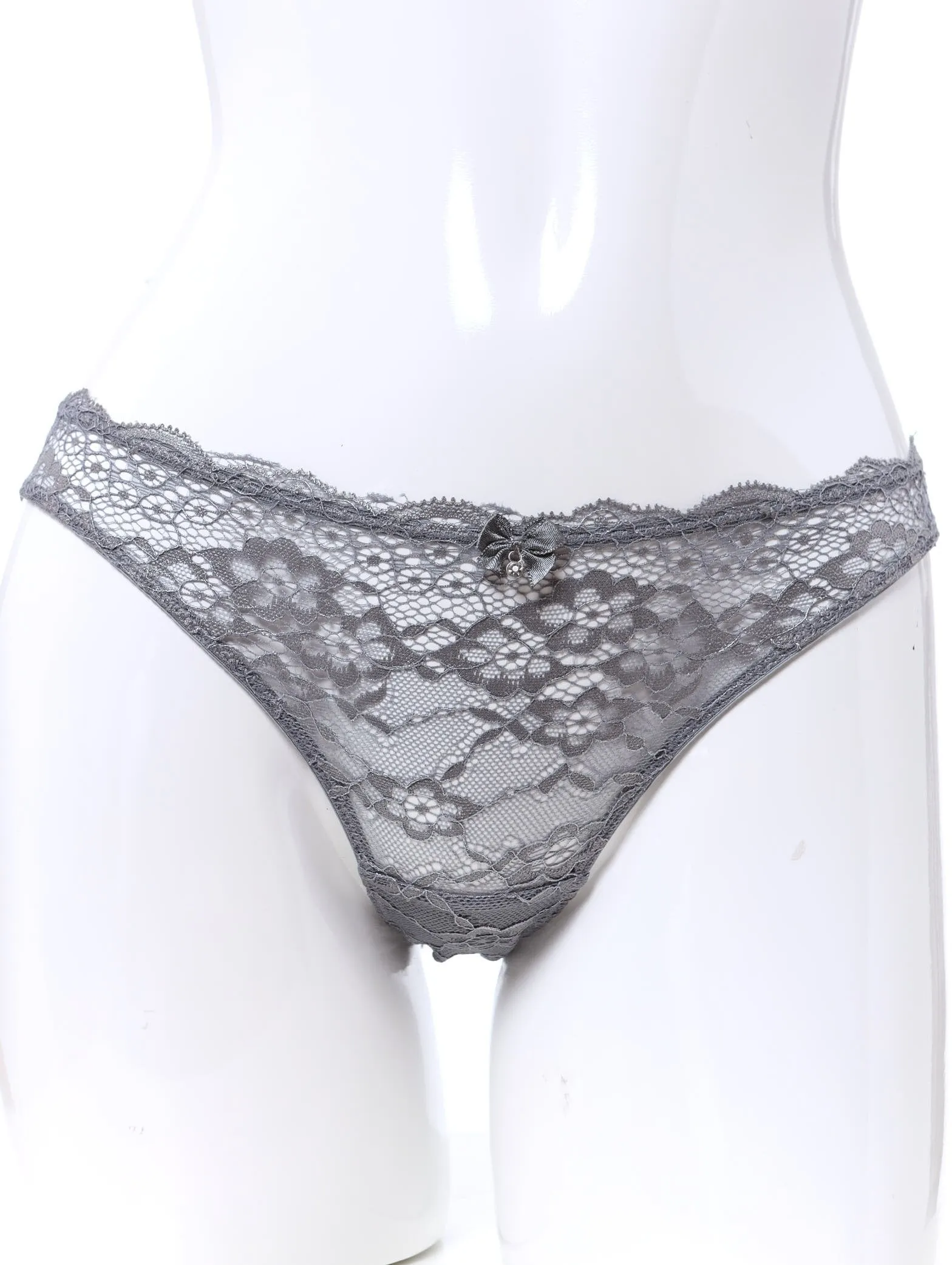 Ladies Foil Print Lace Bikini - Silver Grey sold by Edgars