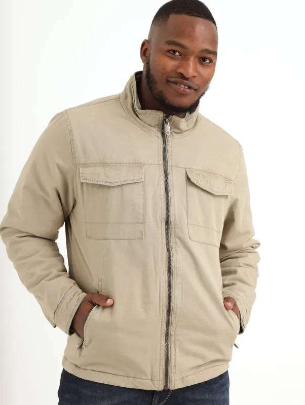 Men's Utility Cotton Jacket - Stone sold by Edgars