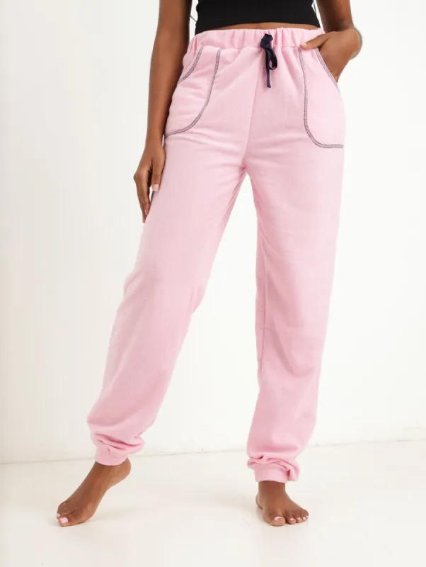 Ladies Fleece Pocketed Jogger - Pink sold by Edgars