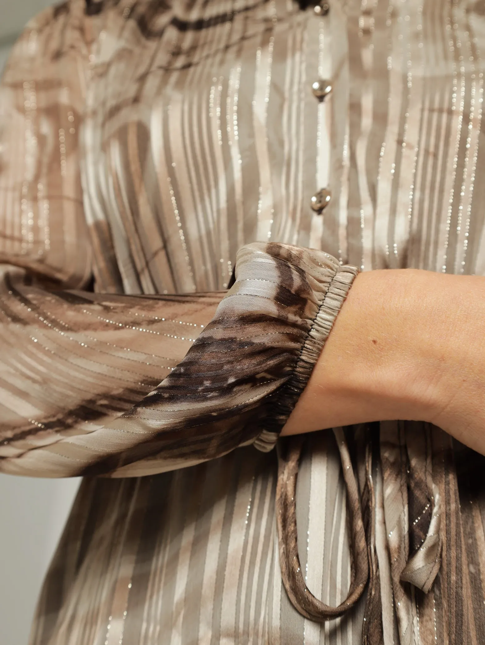 Button Through Tiered Frill Hem Tea Dress -Brown sold by Edgars product image thumbnail 4