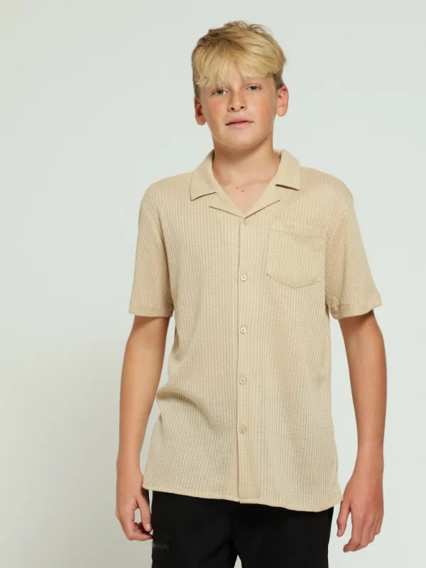 Boys Textured Shirt - Dark Stone sold by Edgars