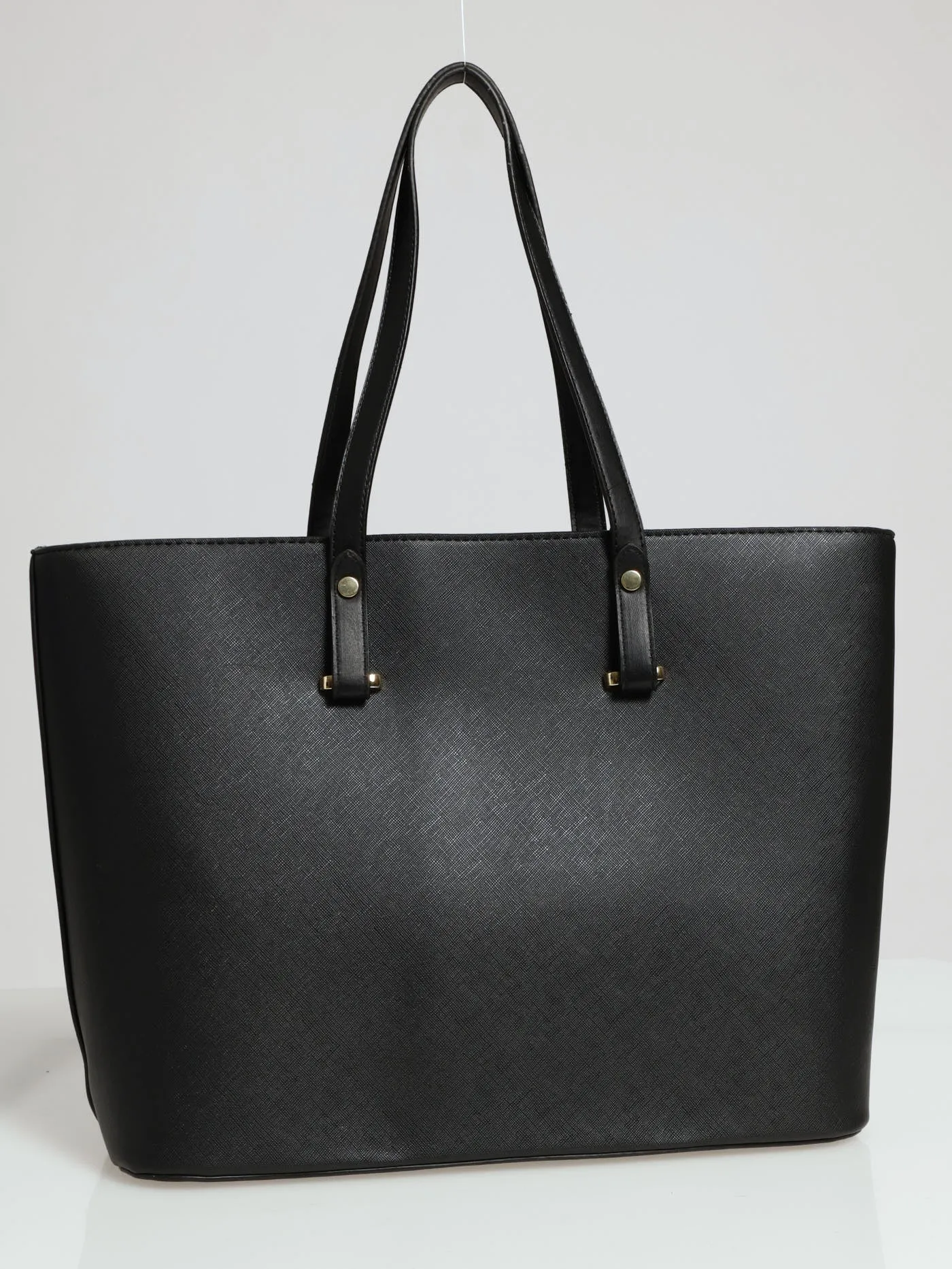 Gold Trim Shopper Bag - Black | Parallel