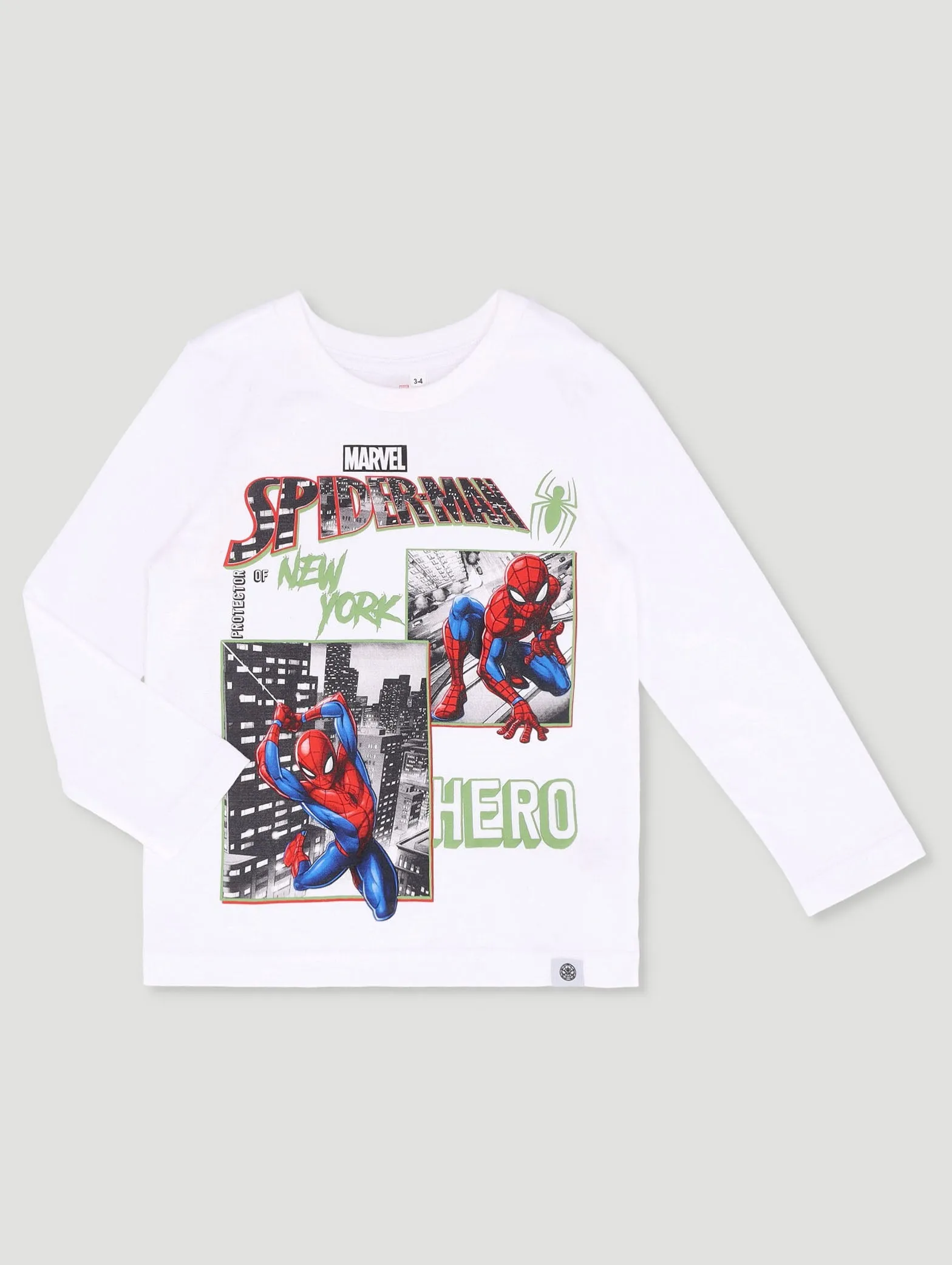 Pre-Boys Long Sleeve Spiderman Tee - White sold by Edgars