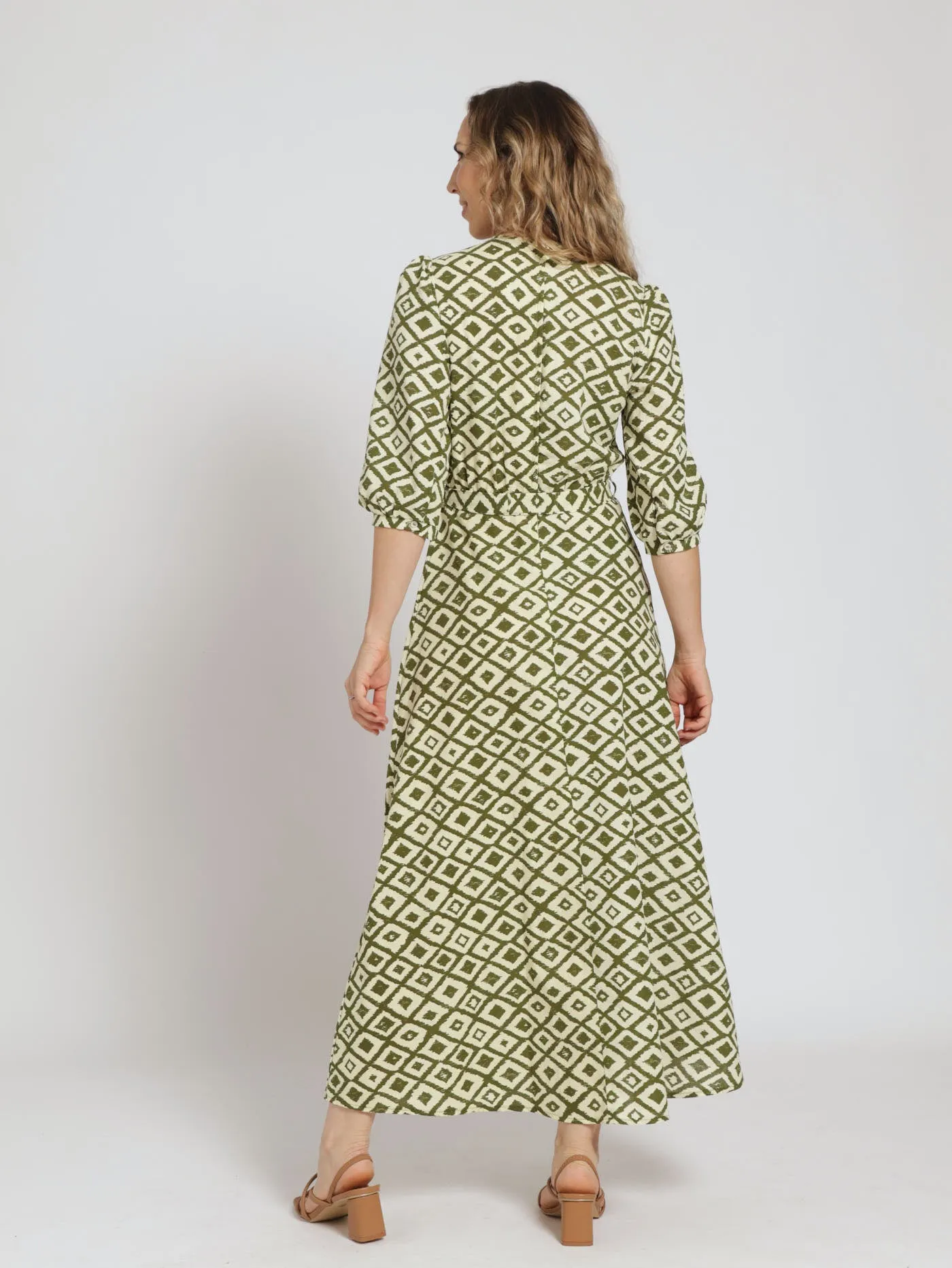 Long Sleeve Mock Wrap Geo Maxi Dress sold by Edgars product image thumbnail 3