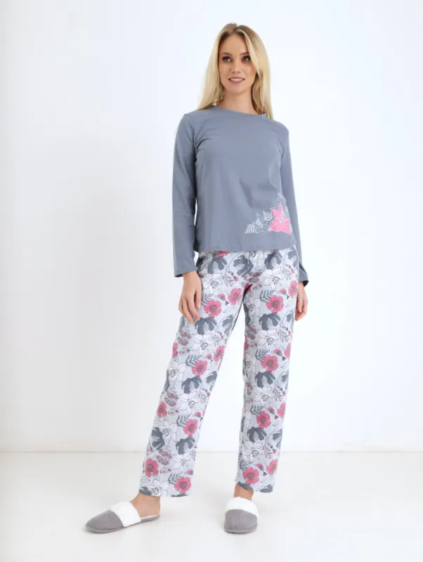 Ladies Pick Happiness Pj Set - Charcoal sold by Edgars