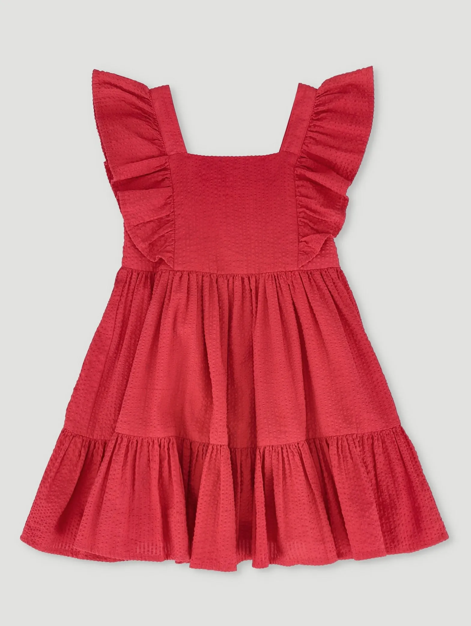 Pre-Girls Seersucker Dress - Red sold by Edgars