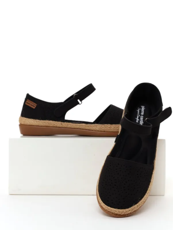 Ladies Velcro Strap Espadrille - Black sold by Edgars