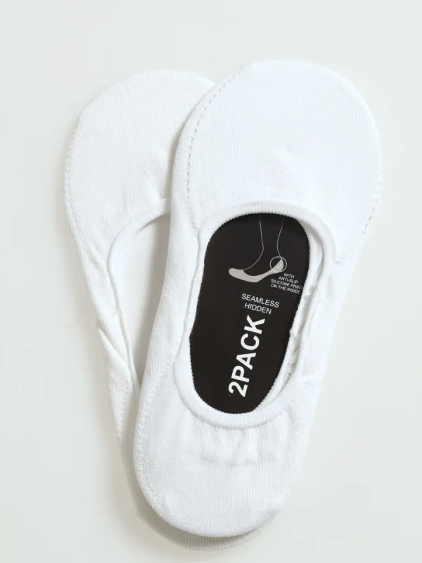 2 Pack Invisible Socks - White sold by Edgars