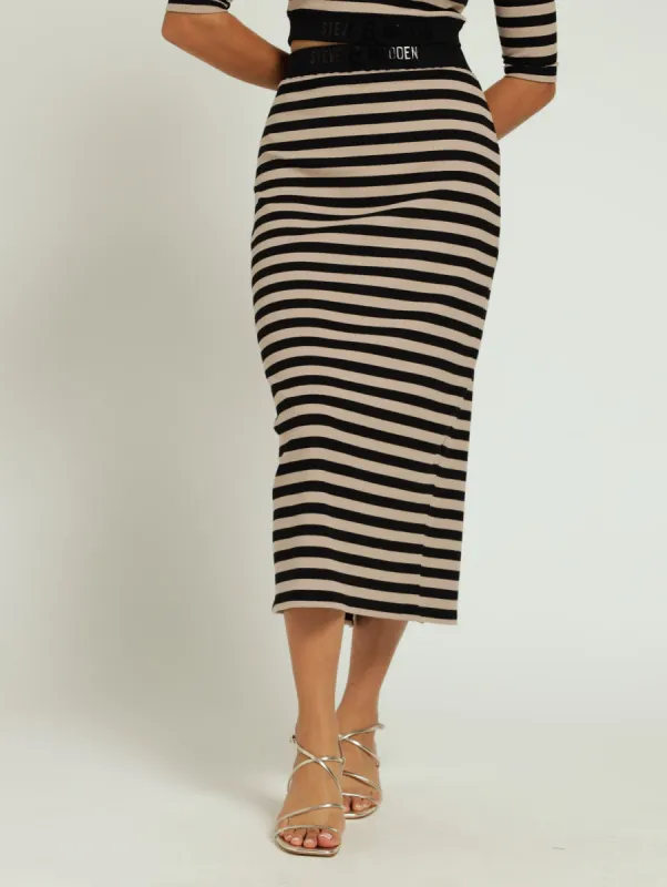 Kinsley Striped Bodycon Skirt - Black sold by Edgars