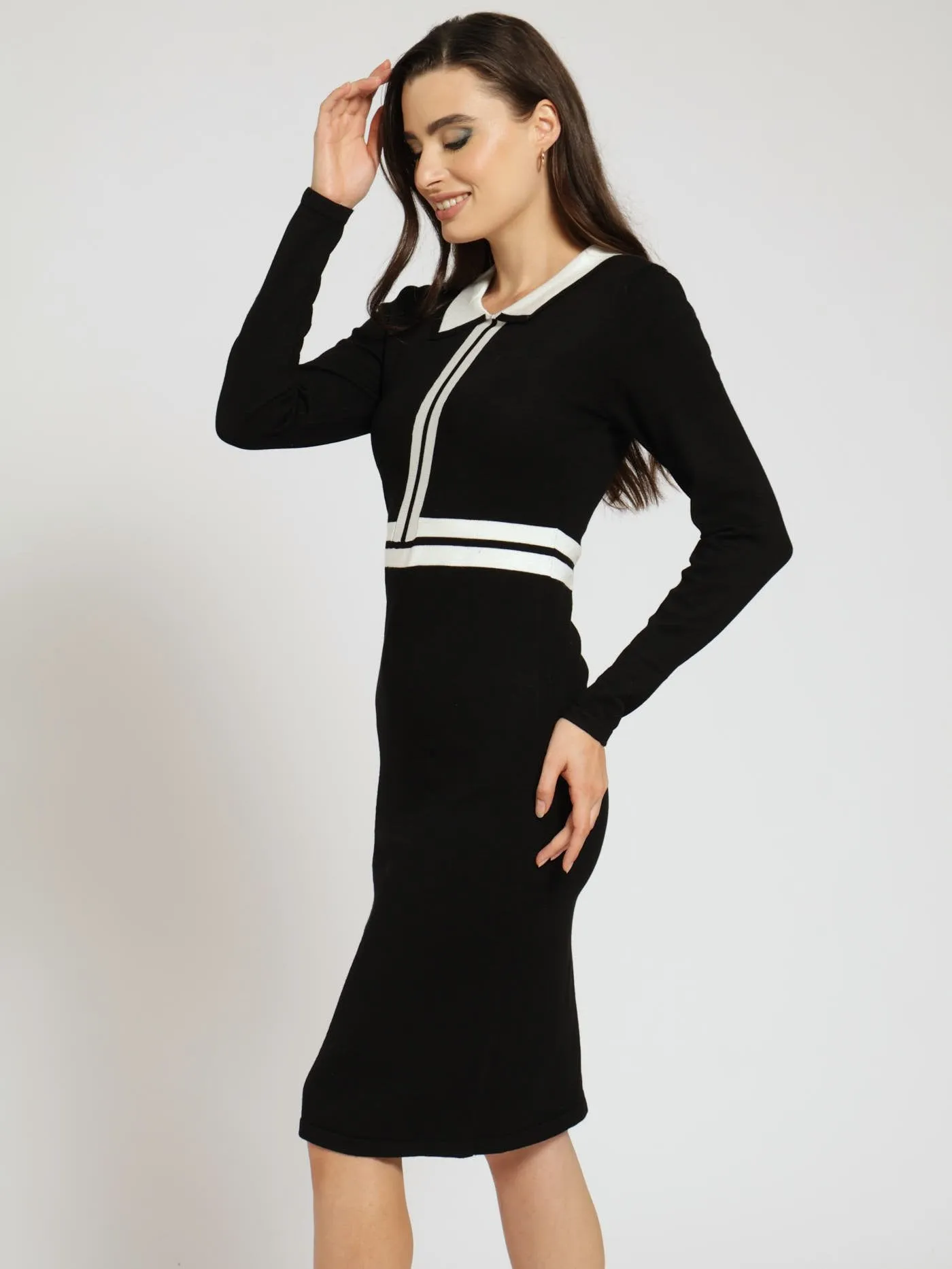 Collared Preppy A-Line Dress - Black/White sold by Edgars product image thumbnail 2