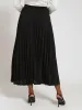 Pleated Shimmer Midi Skirt - Black sold by Edgars