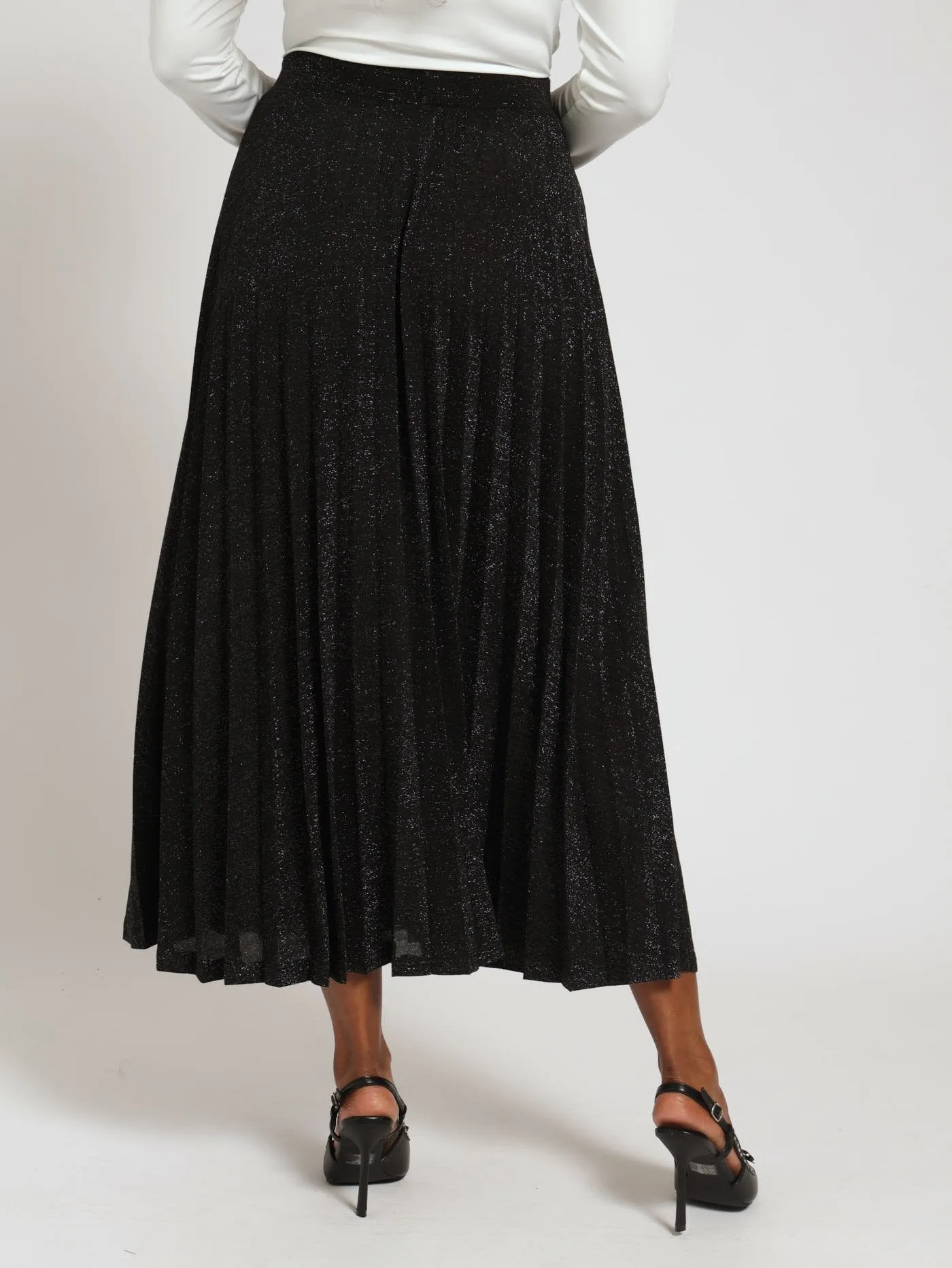Pleated Shimmer Midi Skirt - Black sold by Edgars product image thumbnail 4