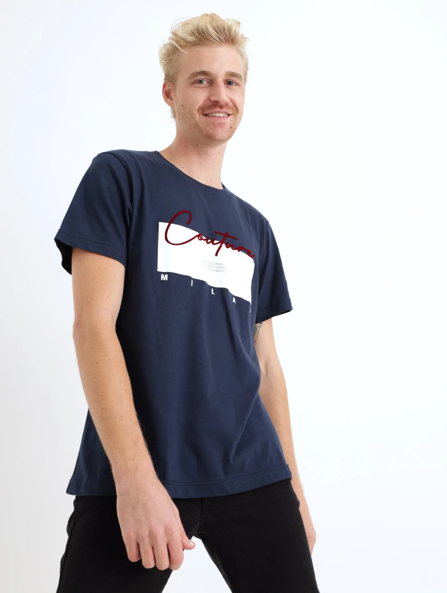 Men's Milan Couture Tee - Navy sold by Edgars