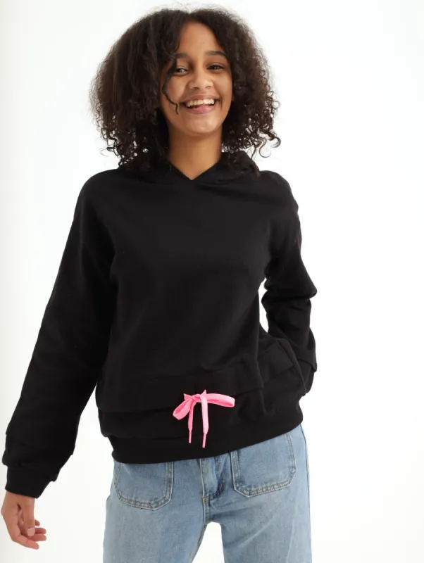 Girls Sporty Hoody - Black sold by Edgars