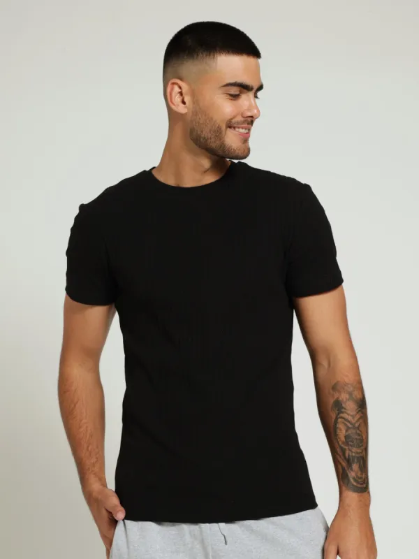 Muscle Rib Tee - Black sold by Edgars