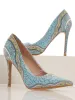Ladies Printed Pointy Court Heel - Blue sold by Edgars