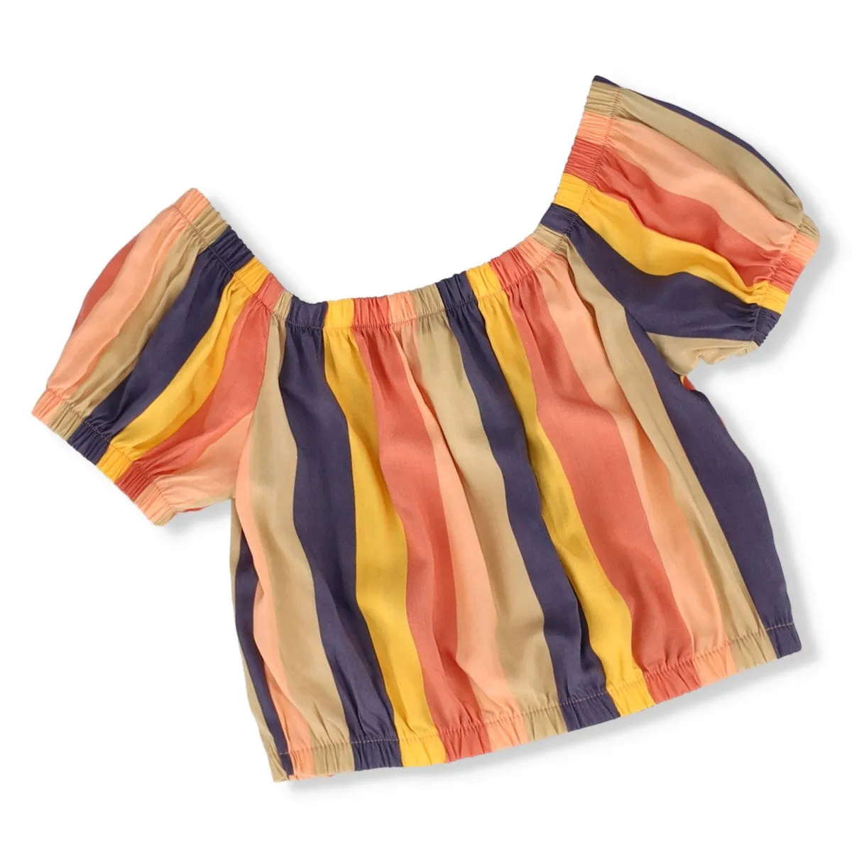 Girls Basic Striped Off-shoulder Woven Top sold by Edgars