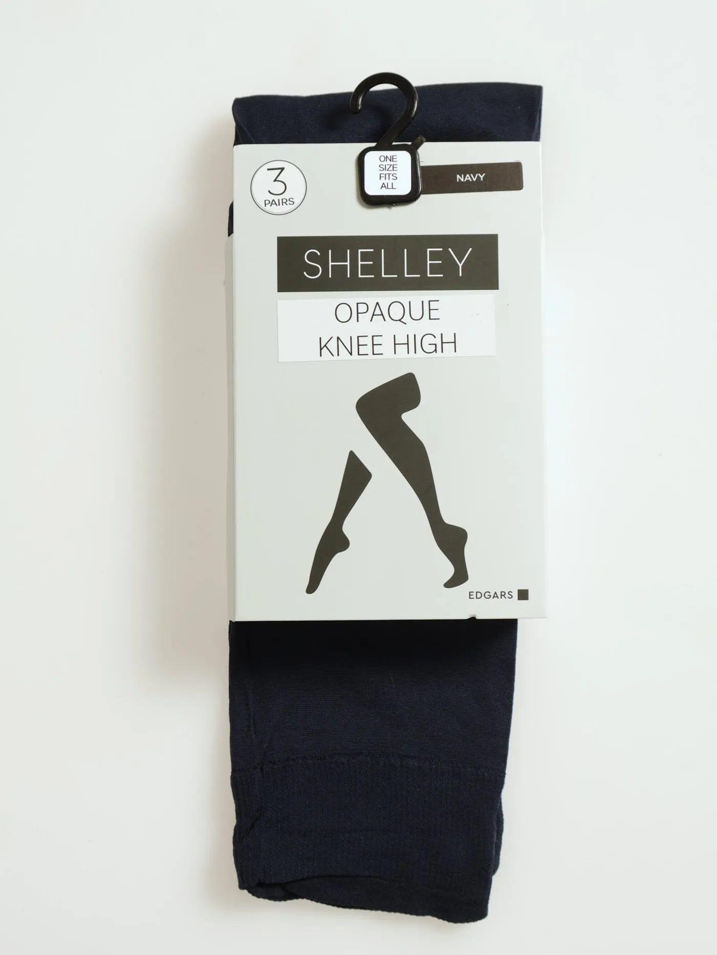 3 Pack Opaque Knee High Stockings - Navy sold by Edgars