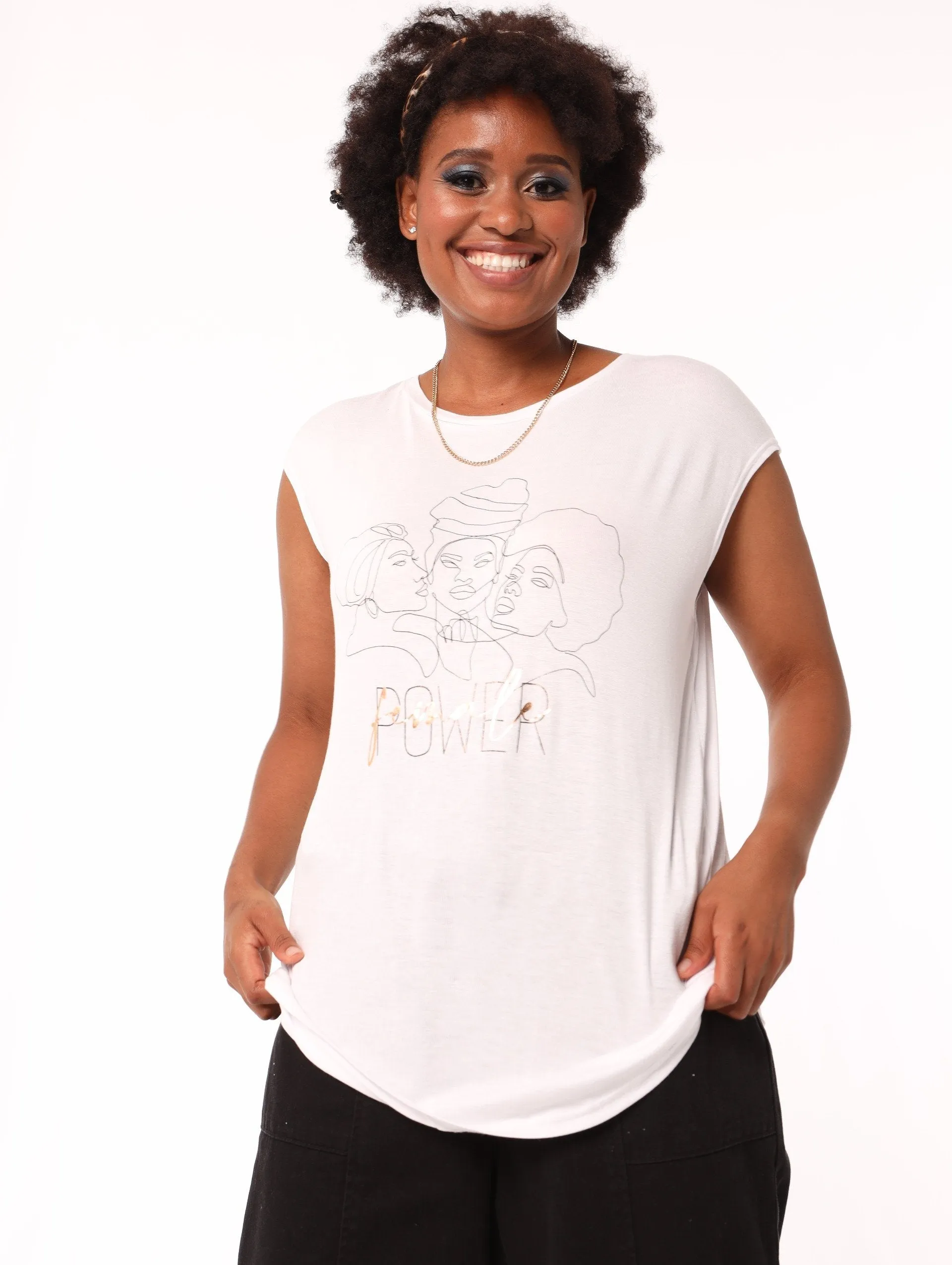 Ladies Icon 3 Faces Top - White sold by Edgars