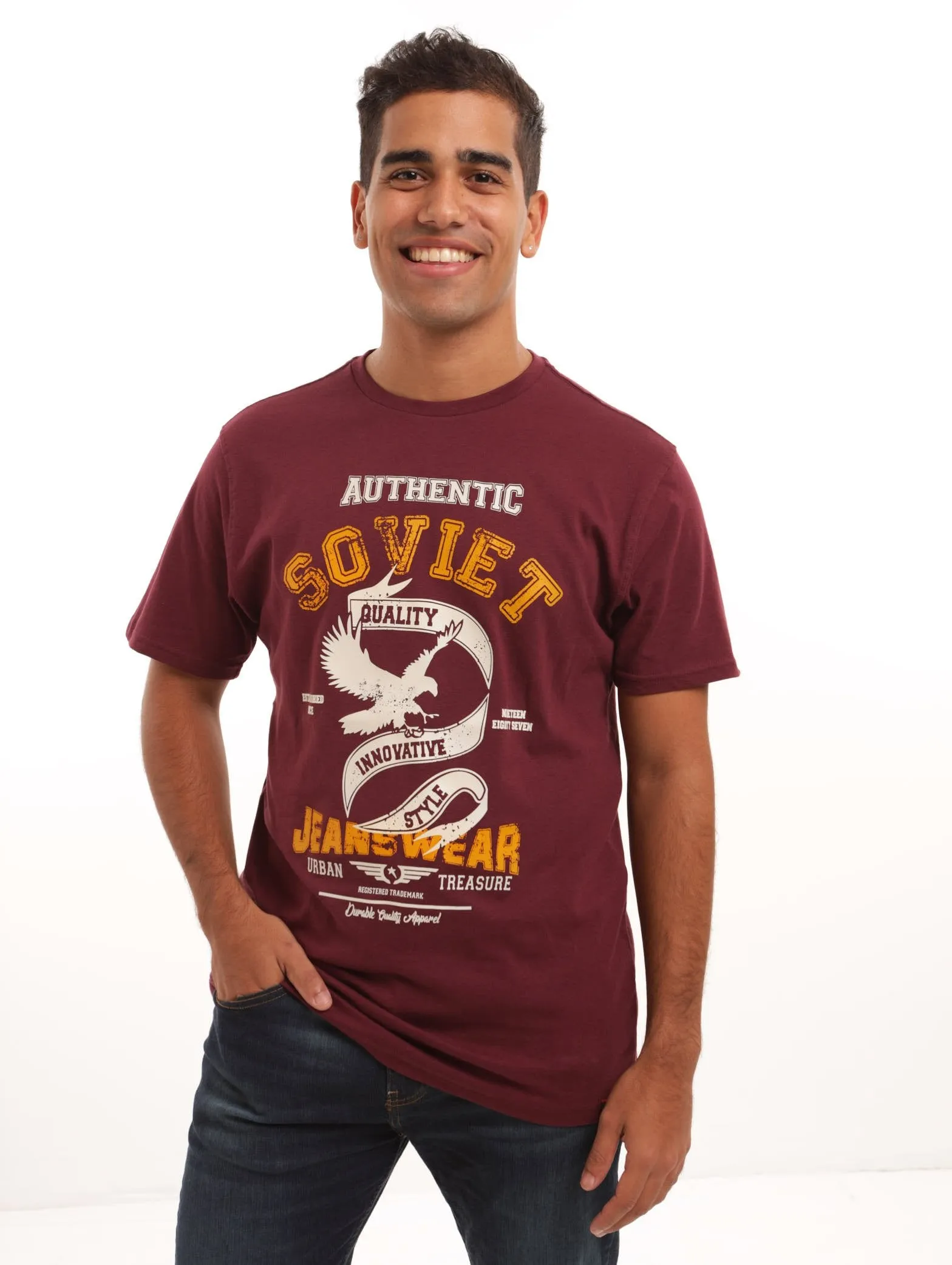 Men's Archer Tee - Burgundy sold by Edgars