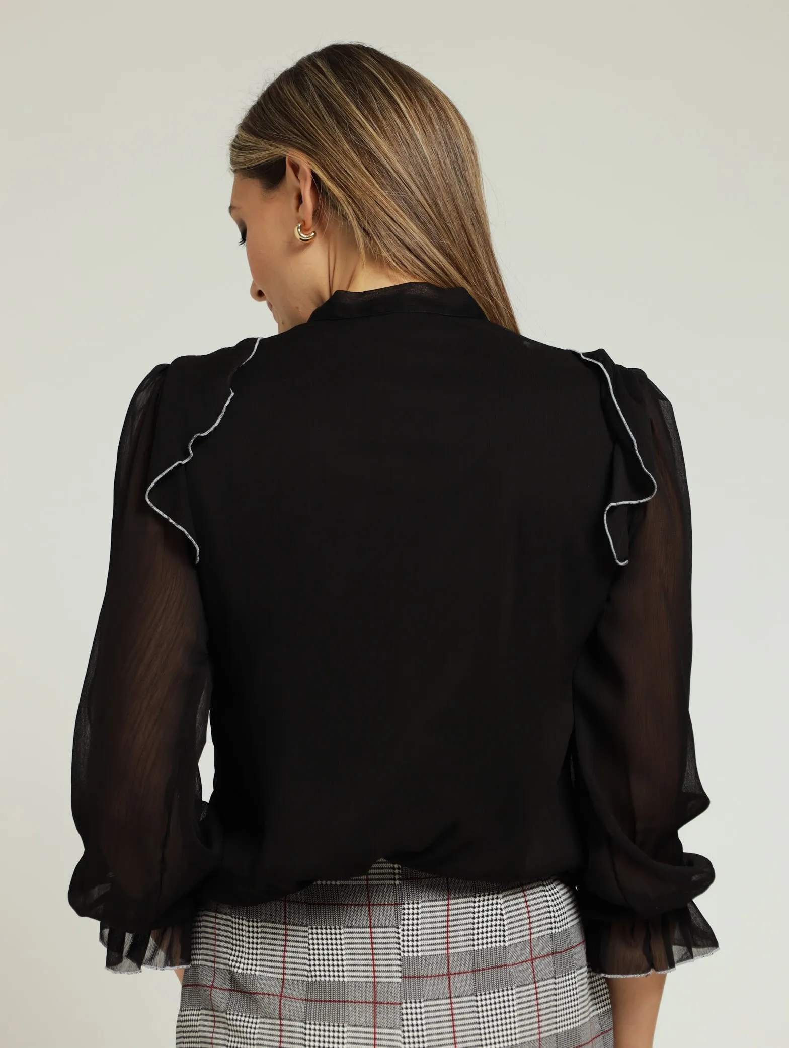 Kitty Bow Ruffle Blouse - Black sold by Edgars product image thumbnail 4