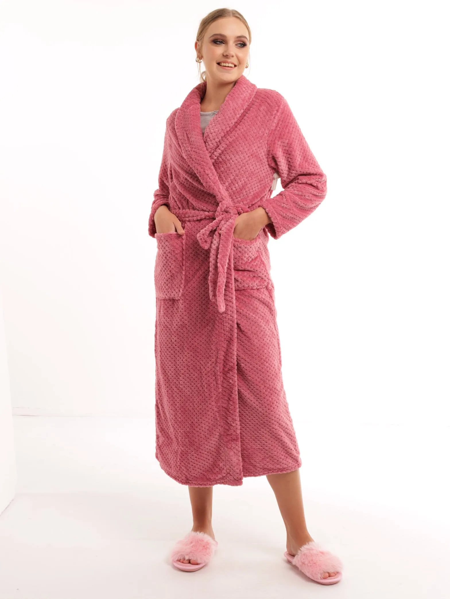 Ladies Waffle Fleece Gown - Pink sold by Edgars