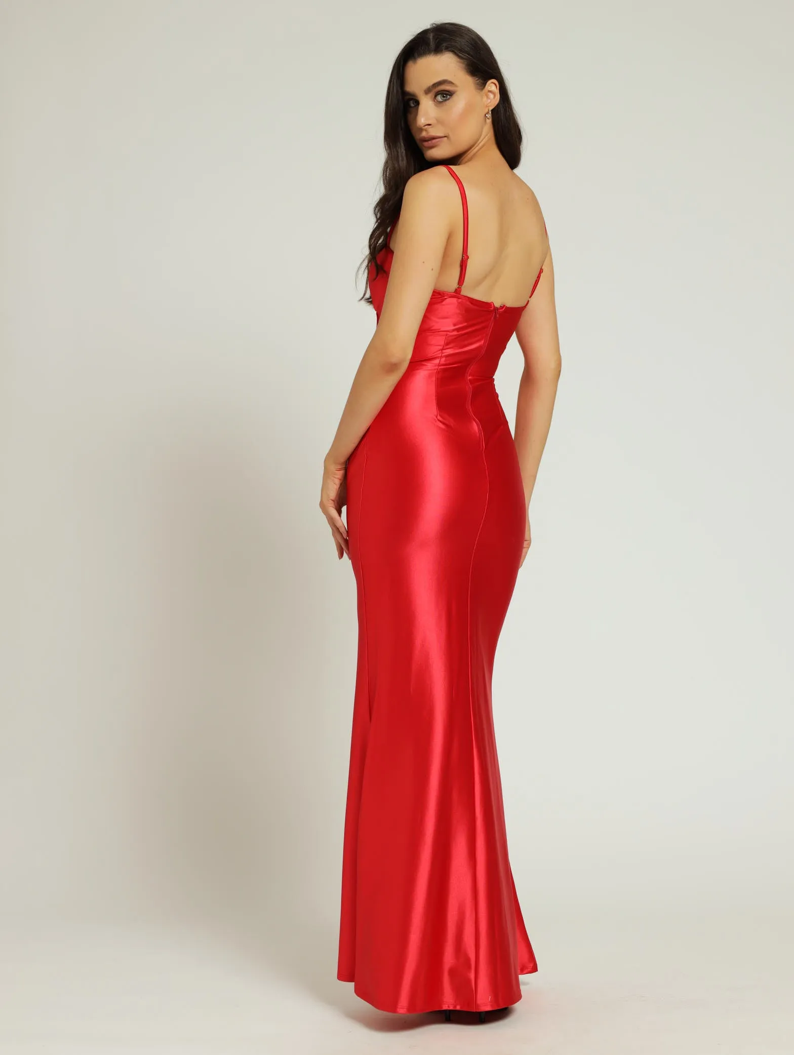 Shiny Caged Corset Maxi Dress - Red sold by Edgars product image thumbnail 4
