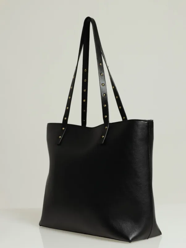 Stud Strap Detail Shopper Bag - Black sold by Edgars